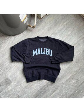 Navy Blue / Blue Brandy Melville Pullover “Malibu” Crewneck Sweater